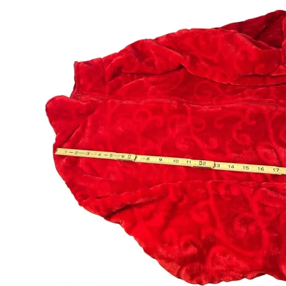 croft & barrow Red Plush Zip-Front Long Robe - Picture 11 of 12